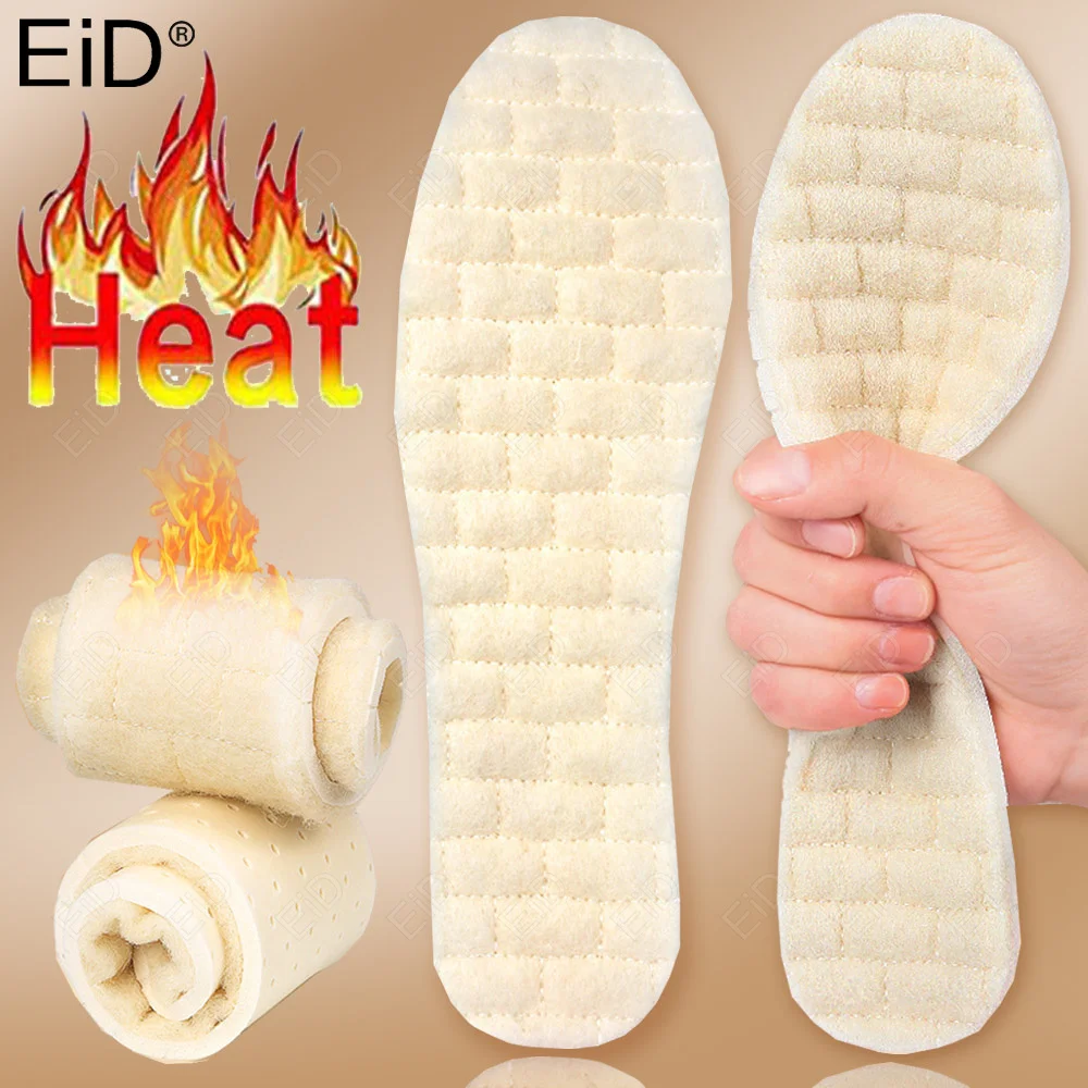 EiD Soft latex Warm Heated Insoles Thermal Felt Insoles Thicken for Men Women Winter Shoes Breathable Snow Boots Shoe Pad Unisex