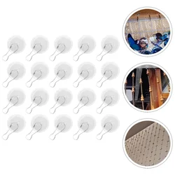 20 Pcs Outdoor Adhesive Hanging Plant Hook Suction Cup Ceiling Decor Hooks for Concrete Wall Hangers Wind Chime Bookcase Anchor