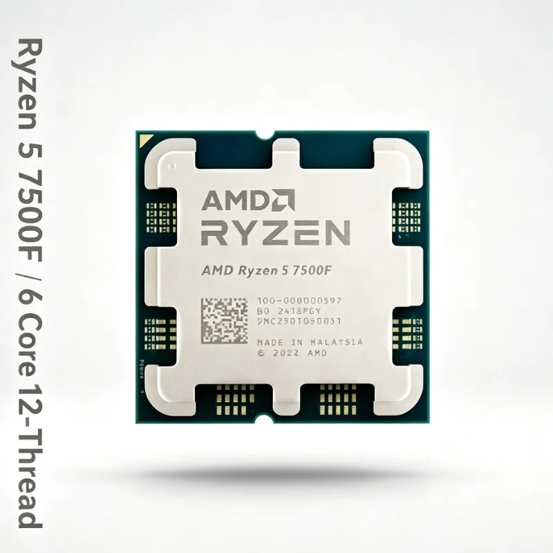 CPU AMD Ryzen 5 7500F 3.7GHz 6‑Core 12‑Thread 5NM L3 32M 100‑000000597 Socket AM5 For Gaming Desktop Computer