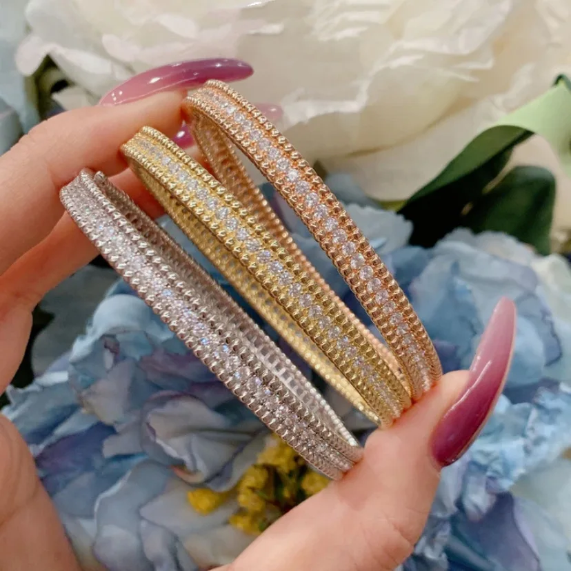 OEVAS كامل مويسانيتي أساور للنساء 100% 925 فضة لوحة 18K سوار ذهب الزفاف غرامة مجوهرات هدية #4