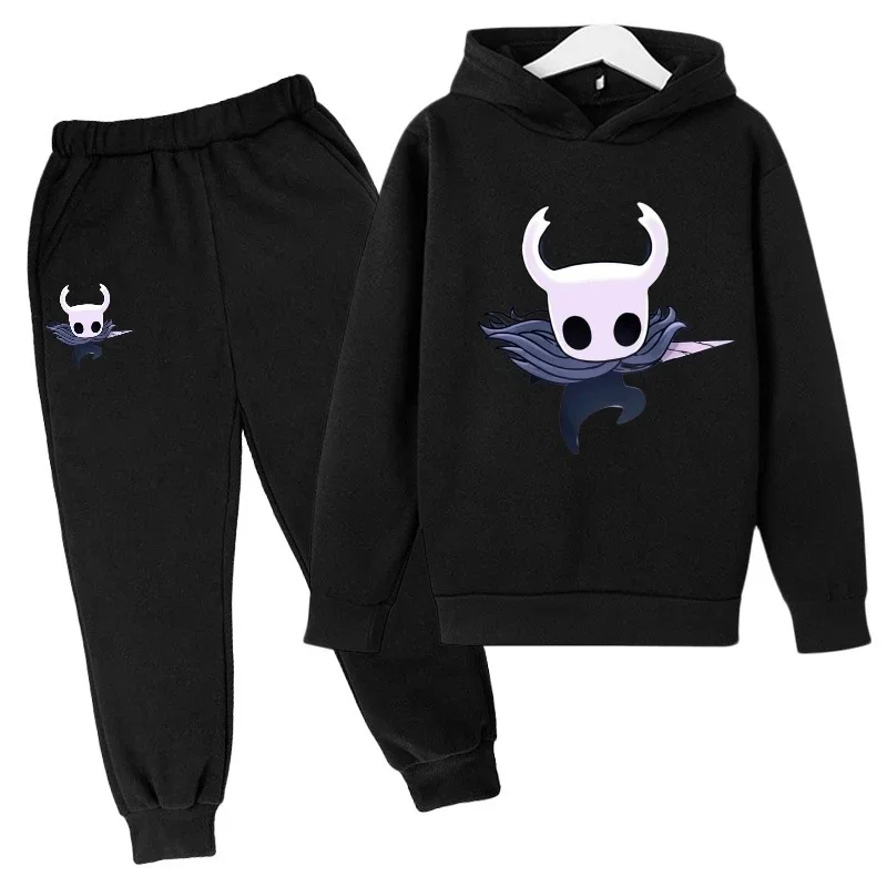 Game Hollow Knight Kids Hoodie+Pant Set Boys Girls Age 2-14 Anime Sweatshirts hoodie sets Hot Toddler Fabric Fashion Print Coat