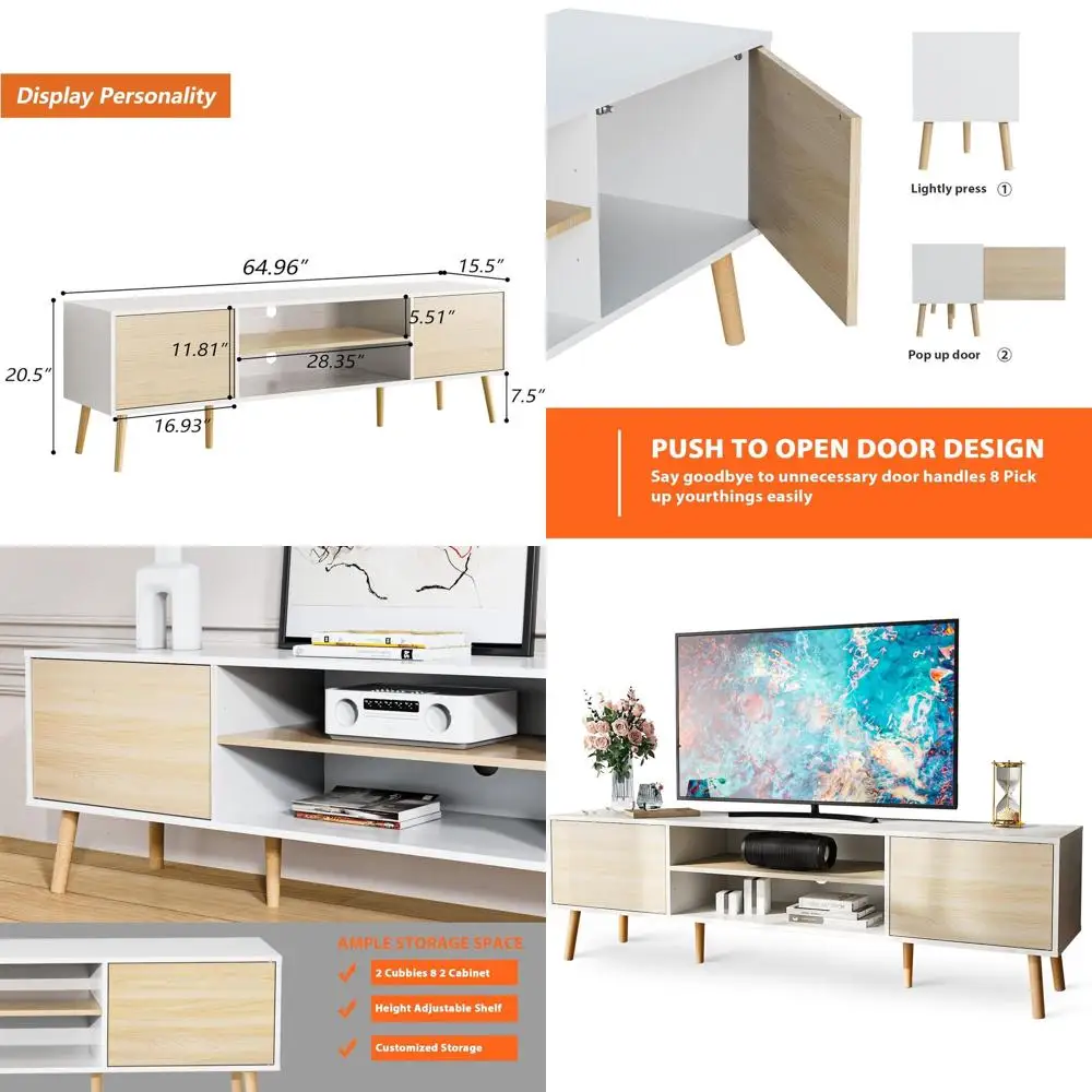 75 White & Oak Tv S… - image