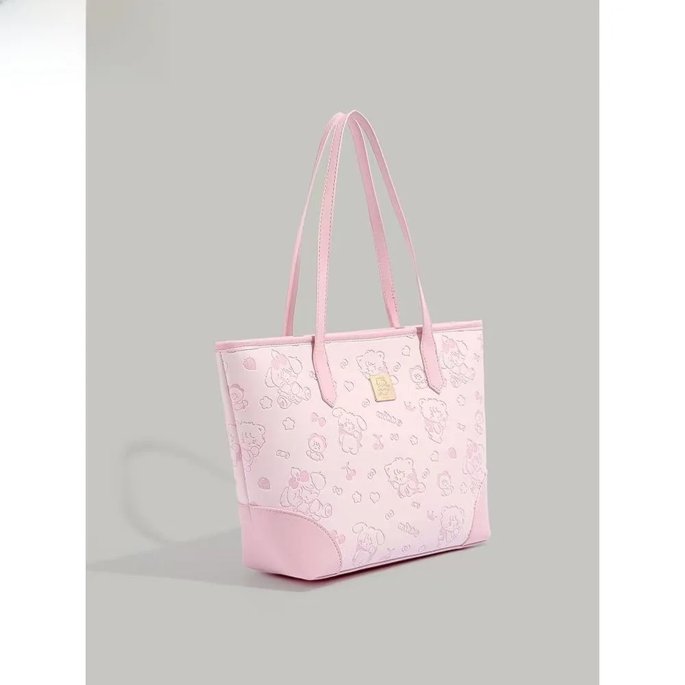 

Cute Large Capaci Tote Bag Commuter Sle Women's oulder Bag ZAZL Brand Sweet Lady Print Soft Handle Medium Hardn