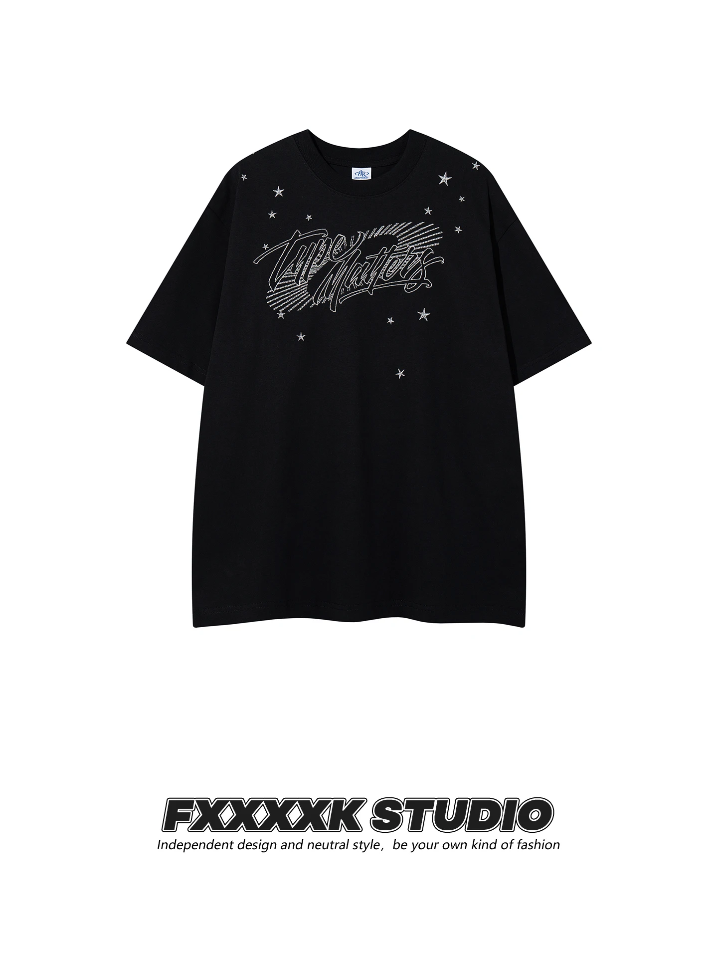 

Мужская футболка FXK Original American Trendy Brand с золотой вышивкой инициалов, свободного кроя, из плотного 100% хлопка, с коротким рукавом