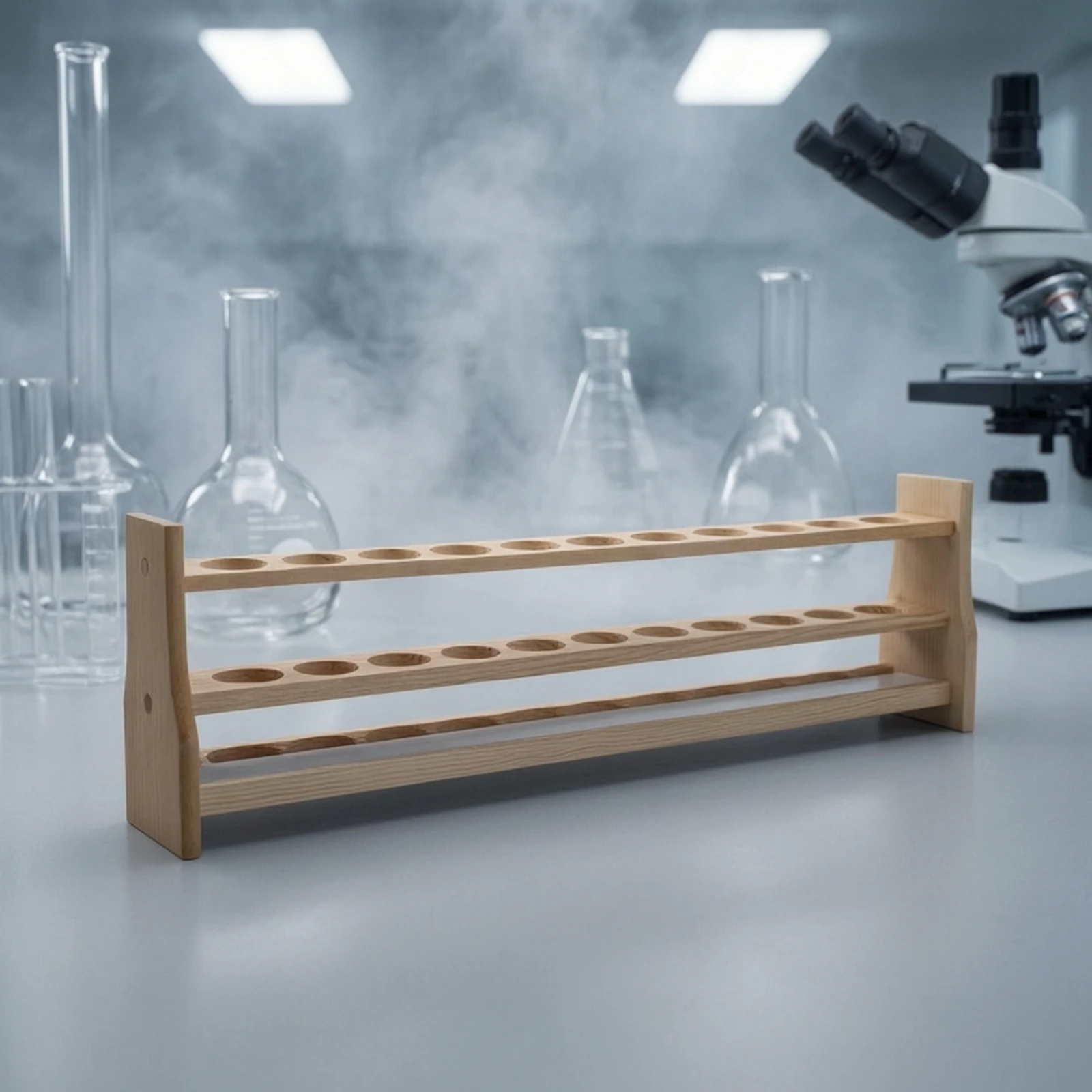 Laboratory Rack Sturdy Wooden Color-Comparison Tube Rack for Laboratory Researchers, Sample Organization, Routine Testing