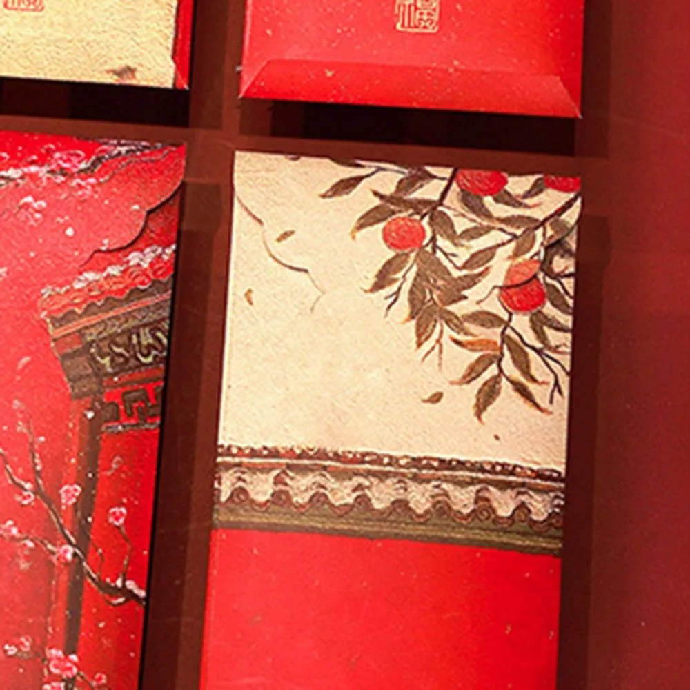 Cat Pattern Forbidden City Red Envelope Rectangular Blessings Printing Red Packet Thickened Paper HongBao Birthday