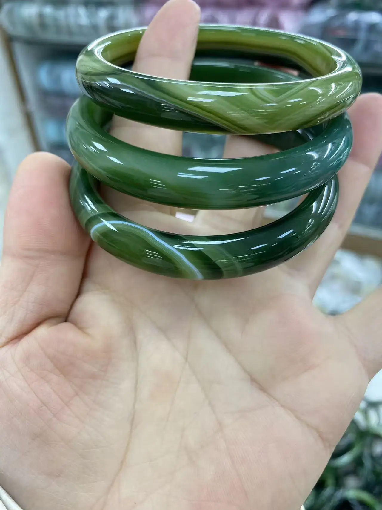 

Natural agate Jade Bracelet NATURE BEAUTIFUL green jade bangle charm agate bangle Fine jewelry accessories