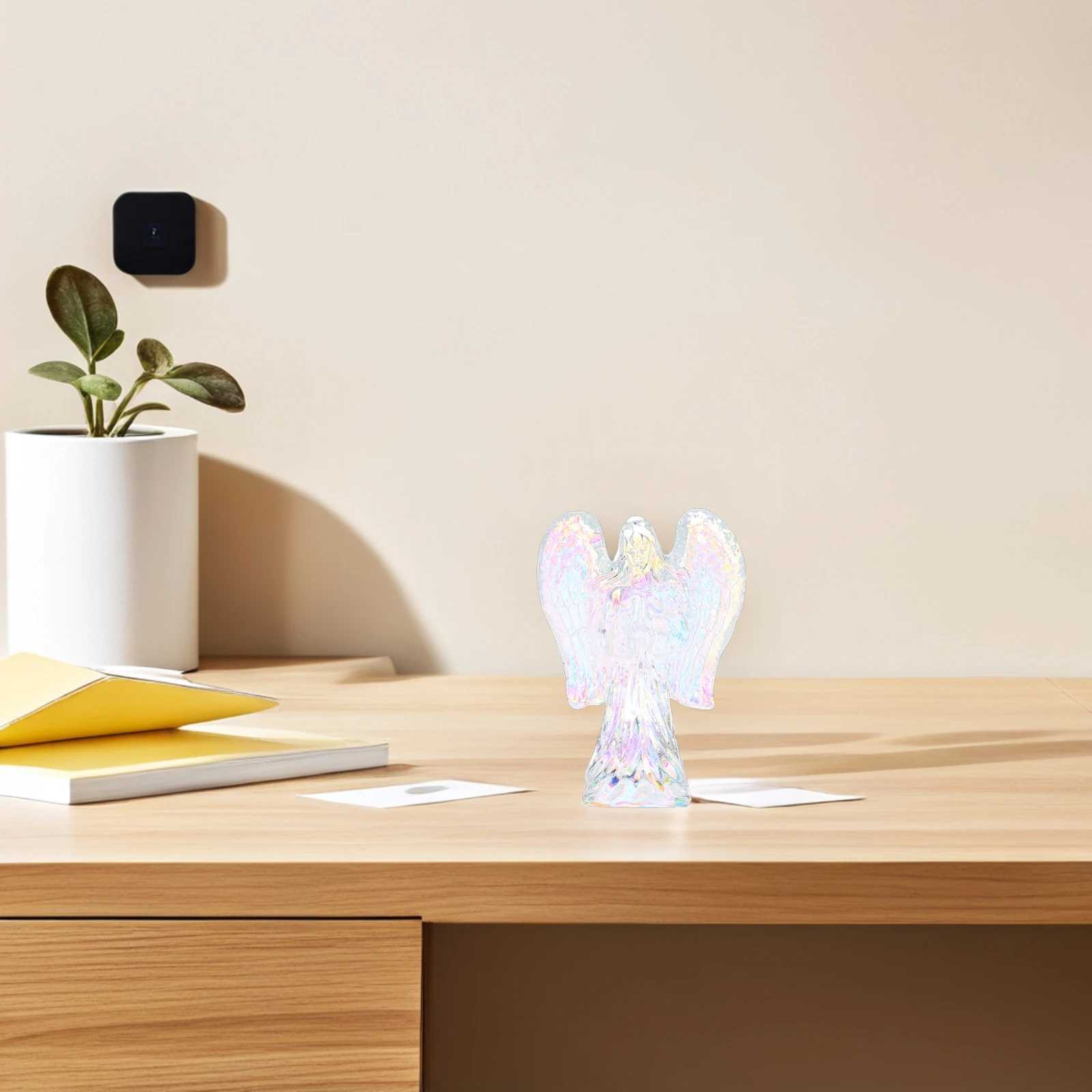 

Crystal Angel Sculpture For Home Office Desk Decor Religious Christmas Ornament Tabletop Religious Jesus Statue