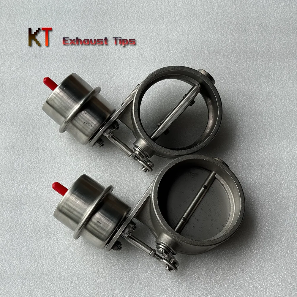 Car 51mm 63mm 76mm Stainless Steel Exhaust Control Valve Cutout Set Vacuum Actuator Closed Style Pipe Muffler Control Valve