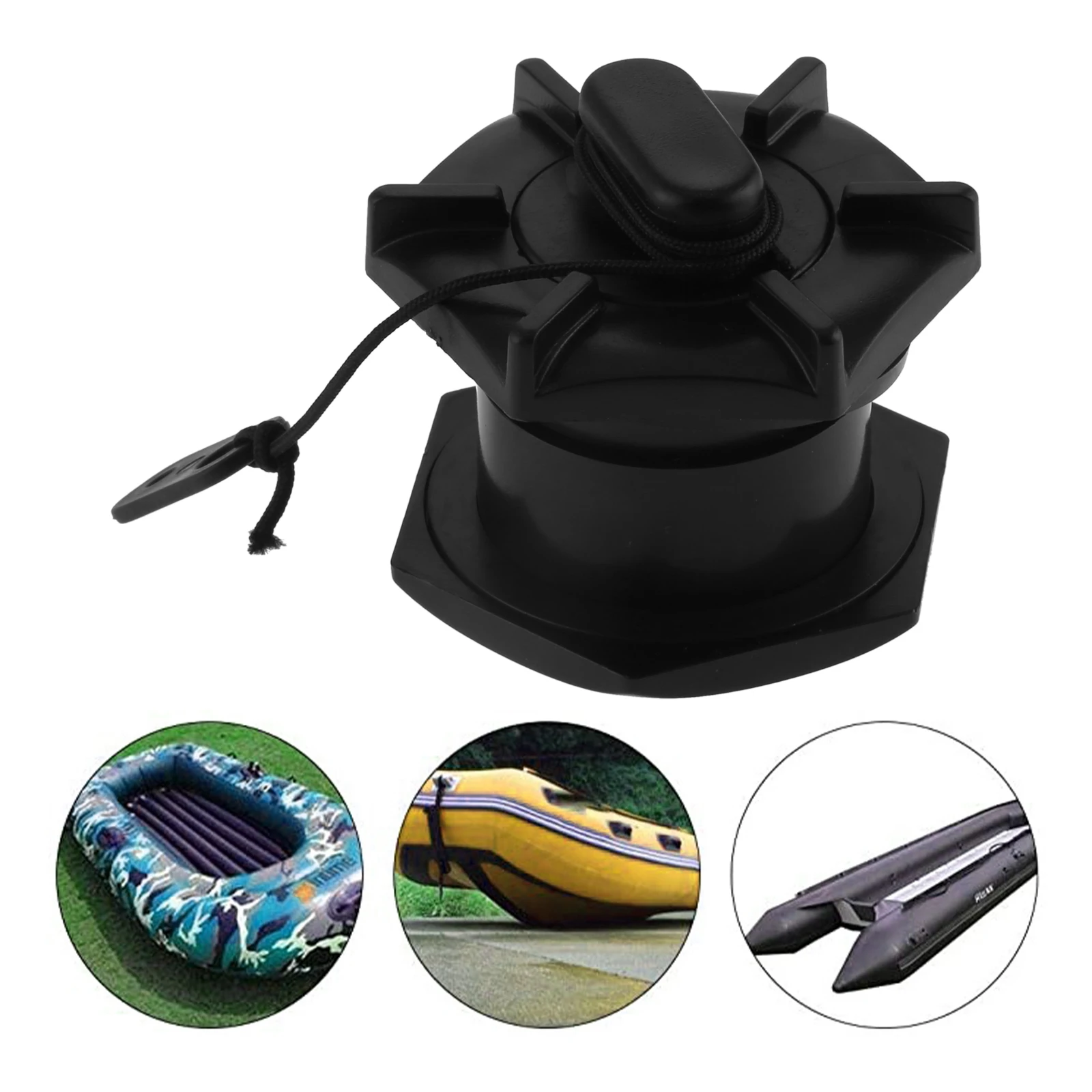 

1pc Black Kayak Drain Plug with O-Ring TPU+PVC Easy To Install/Remove for Marine Boats Yachts Rafts Kayaks Canoes
