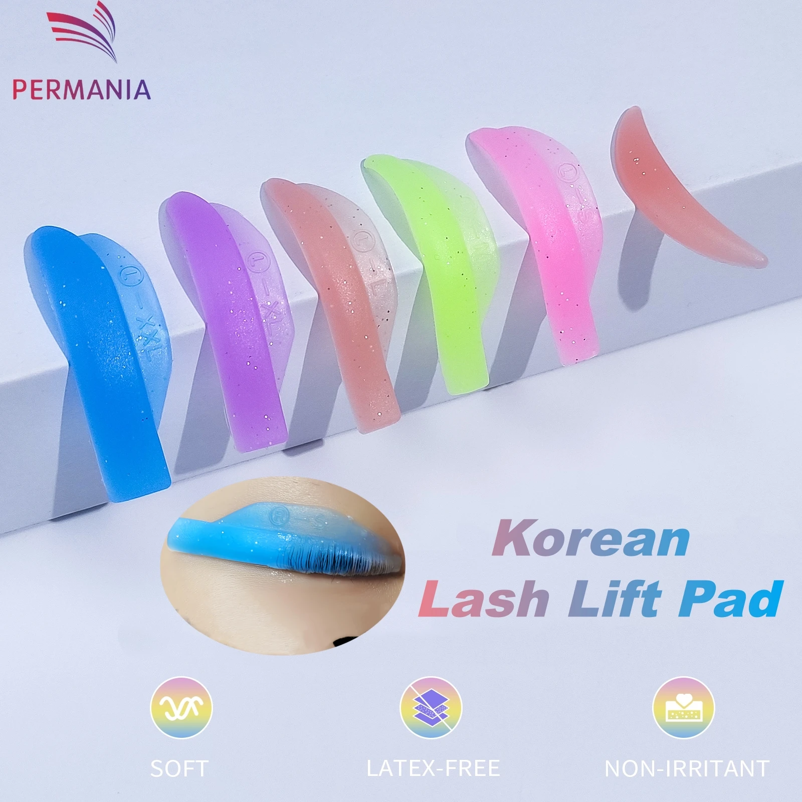 Permania Reusable Eyelash Lifting Silicone Lamination Pad Eyelash Perm Rods 3D False Eyelashes Extension Curler Pad Makeup Tools