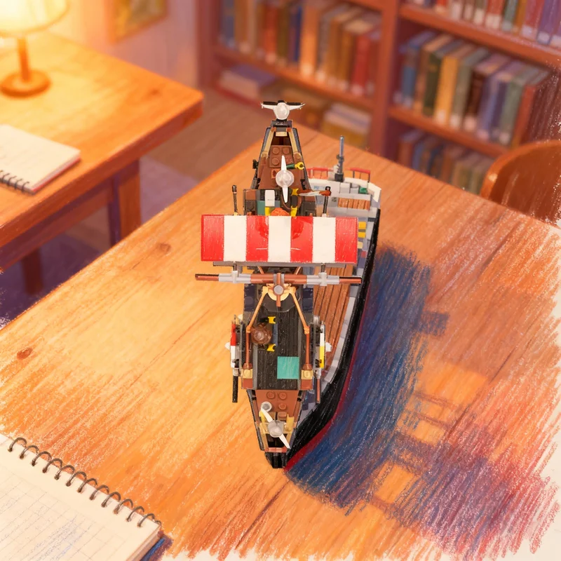 

365 деталей MOC: Конструктор «Длинный корабль викингов» для сборки модели, развивающая игрушка, рождественский подарок, креативная идея для самостоятельной сборки