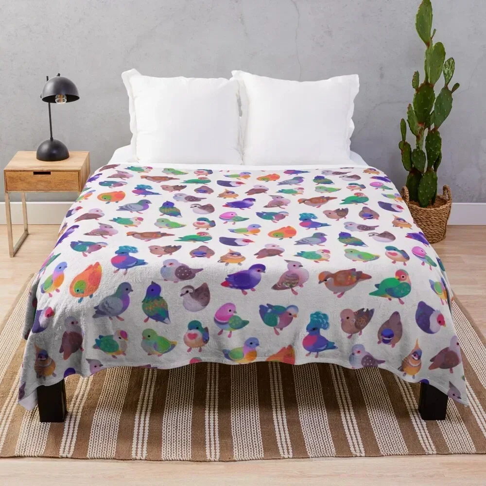 

Wild pigeon -light, name Throw Blanket Versatile Cozy Throw Blanket for All Occasions