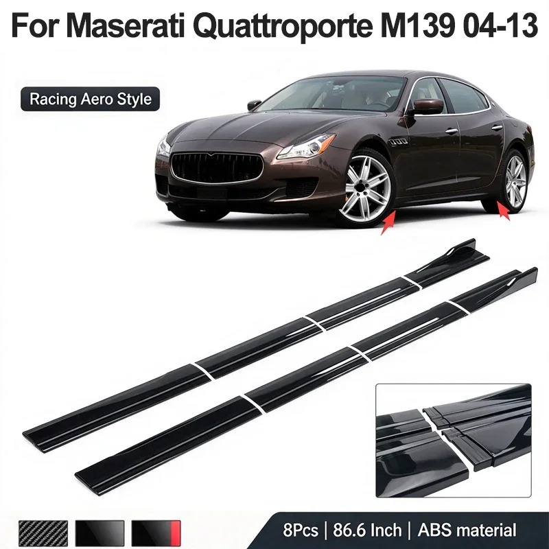 86.6Inch/2.2M Side Skirt Extension Lip For Maserati Quattroporte M139 2004-2013 2005 2006 Racing Side Spoiler Car Mod Body Kits