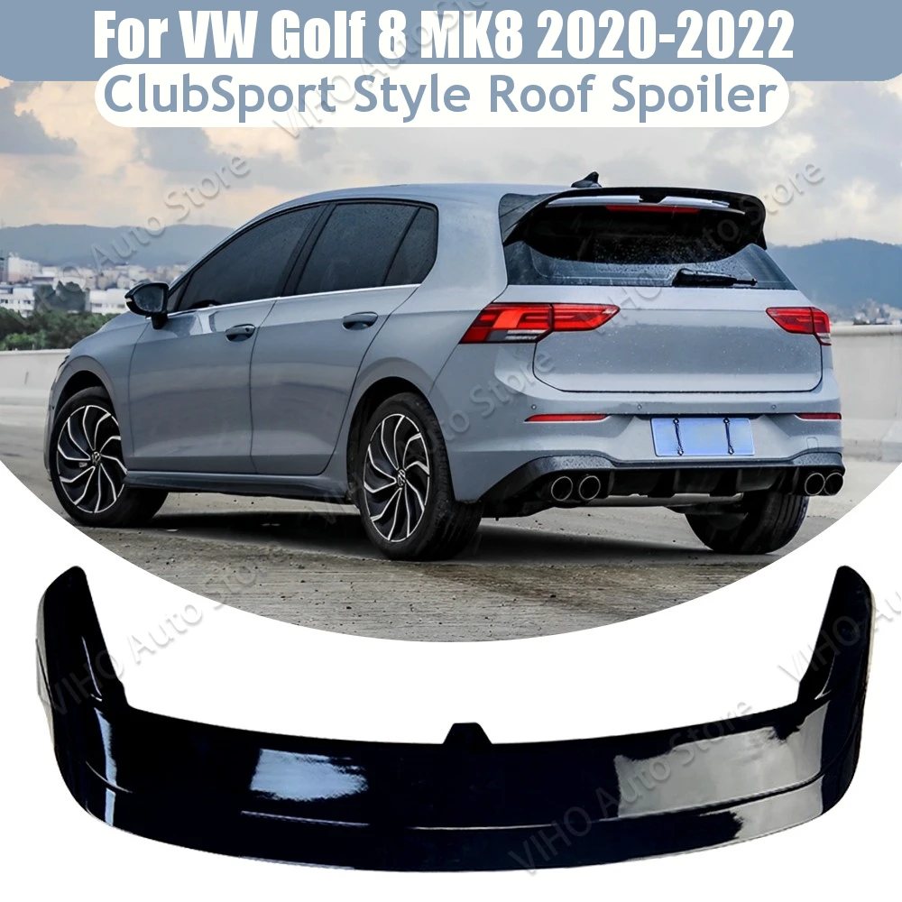 For VW Golf MK8 2020 2021 2022 8pro R-Line Club Sport Style / Oettinger Style Car Rear Roof Spoiler Wing Gloss Black Carbon Look