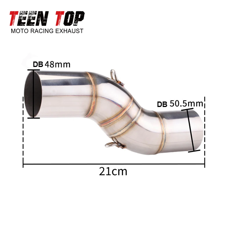 For Benelli TRK-502X TRK502X Exhasut Middle Link Pipe 51mm Modified Motorcycle Exhaust Pipe Escape Moto Central Tube 2018-2021