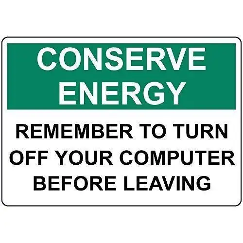 Sign Decor for Home Bar Diner Pub ,Conserve Energy Remember Turn Off Computer Leaving,Fun Tin Sign Bar Tavern Garag