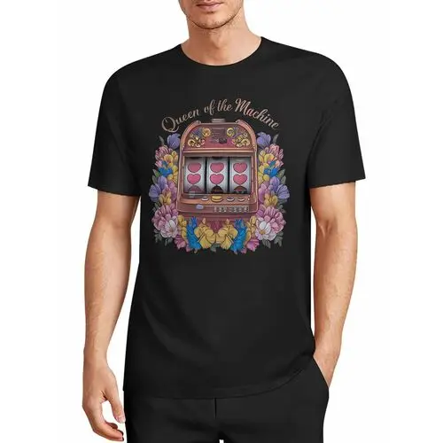 American Retro Slot Machine Floral Print T-Shirt