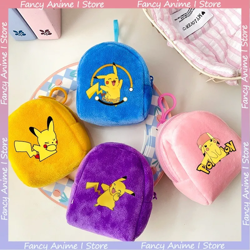 

Кошелек для монет с рисунком Пикачу, милые сумки для хранения денег с принтом, портативный мини-кошелек для монет для девочек, кошелек на молнии, детские вечерние модные подарки