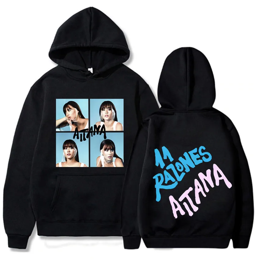 Aitana Ocana Singer estetika Hoodie lengan panjang lembut manis Sweatshirt gambar grafis Aldult Sudaderas dengan saku pullover