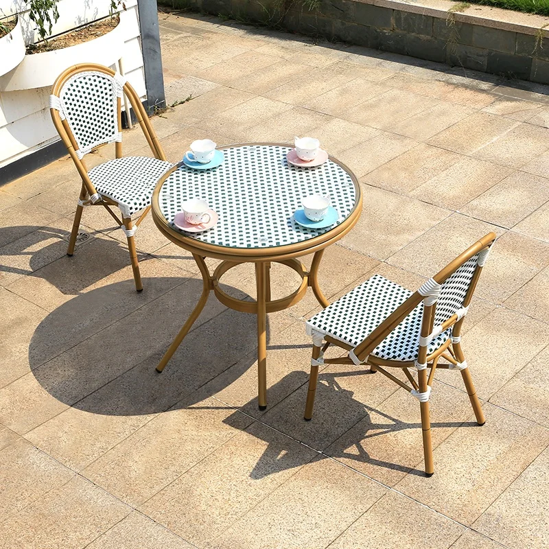 Outdoor Rattan Wicker Patio Furniture Set – Table & Chairs, All-Weather PE, Garden/Balcony/Café
