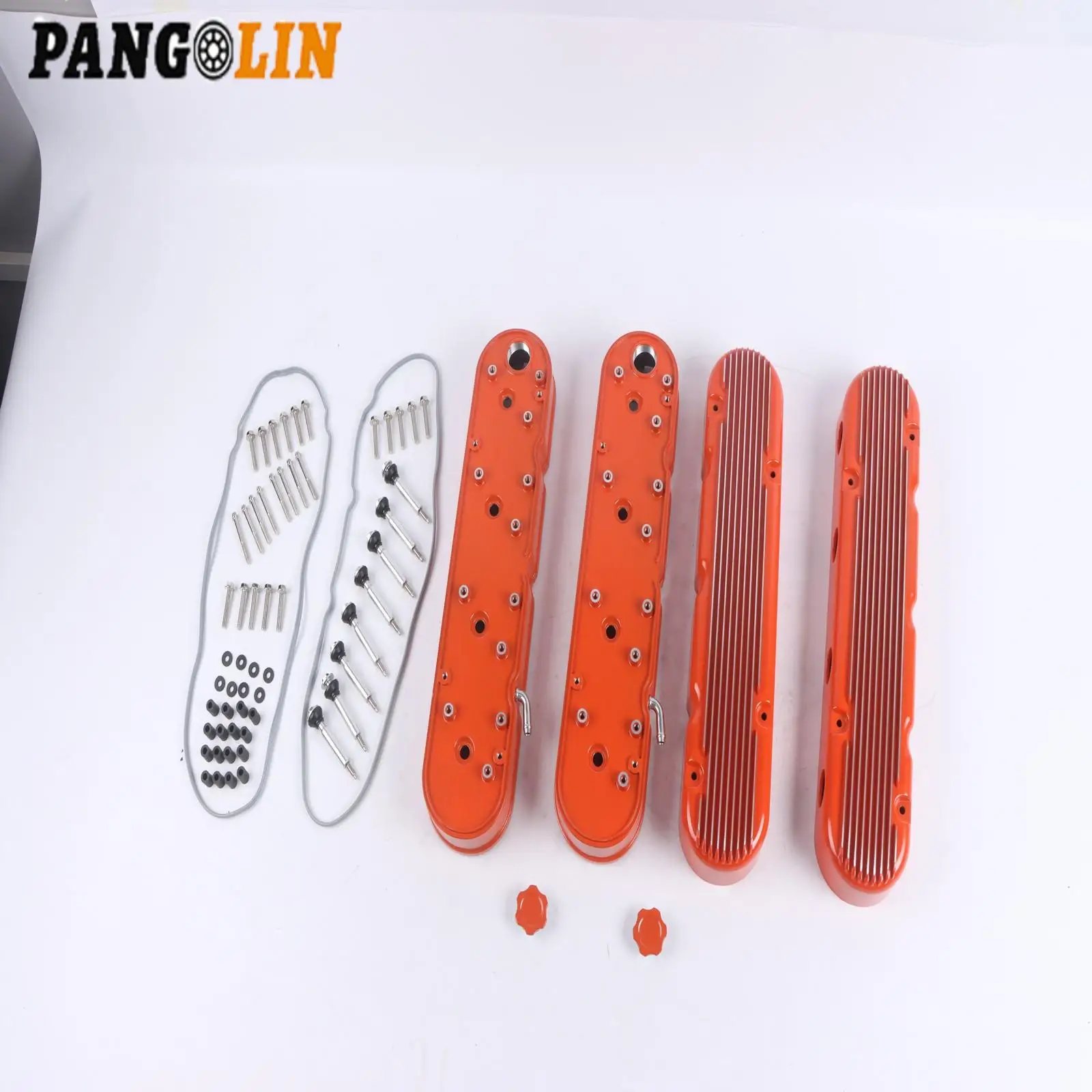 2pcs Orange Valve Covers 12558948 12570616 D580 410004 For LS Chevy LS1 LS2 LS3 LSX 241-183 Car Pistons Engine Accessories Parts