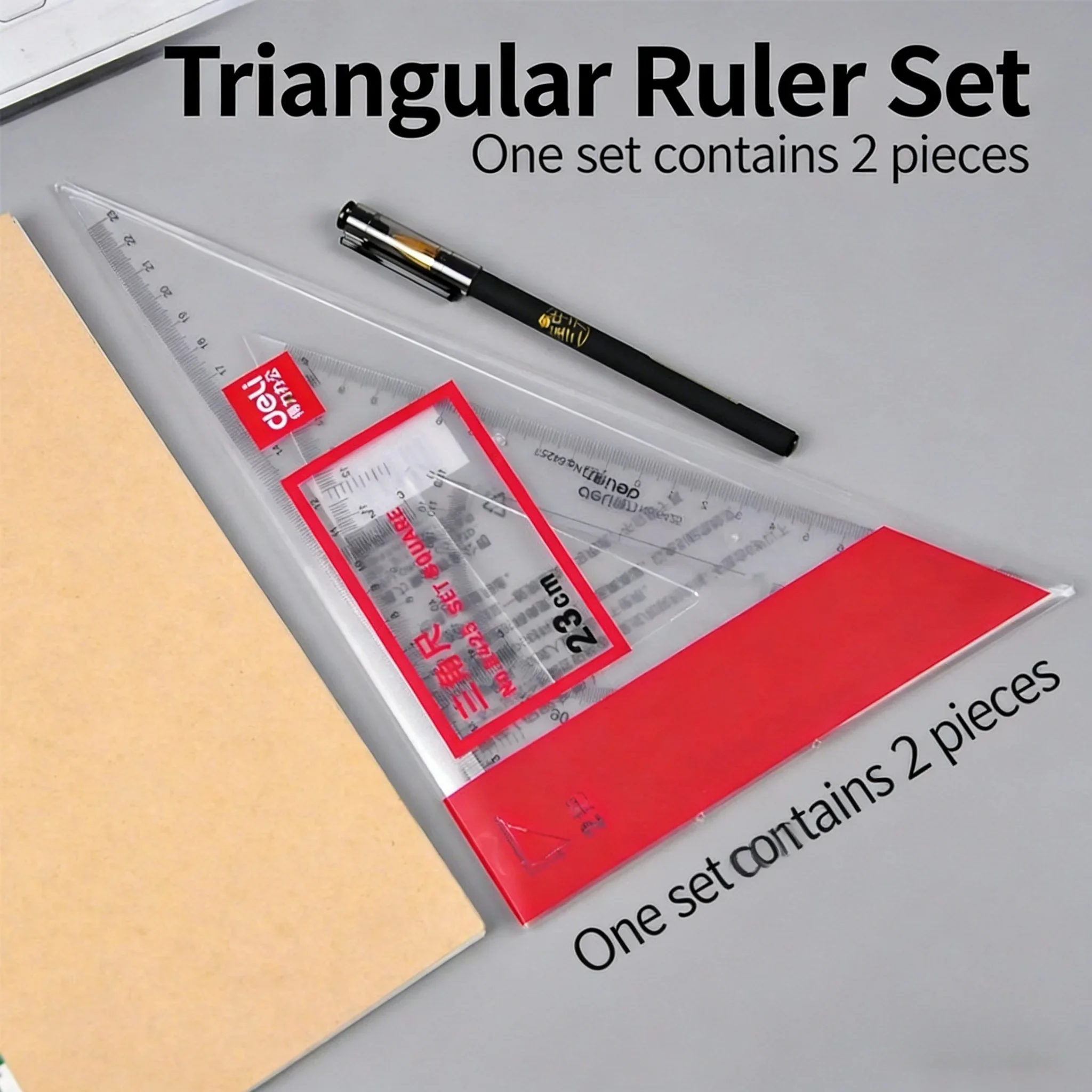 6425 6430 Plastic Ruler Set Architectural Drawing Triangle Ruler Protractor Multi-function Straight Ruler Math Geometry Set