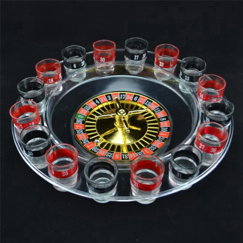 

G6-1Set 16 Cups Of Lucky Wheel Entertainment Turntable Drinkware Game Turntable Bar Supplies Drinking Games For Adults
