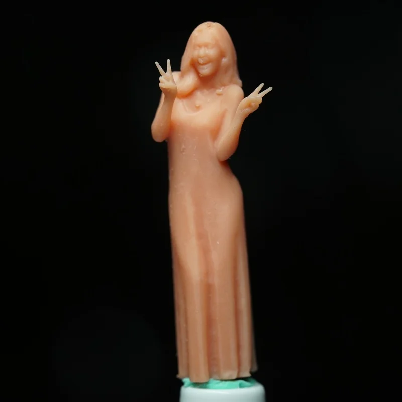 

1/64 Resin Model Figure The Girl Wearing A Nightgown Gk Micro Miniature 3d Printed White Model Toy Unassembled And Unpainted Kit