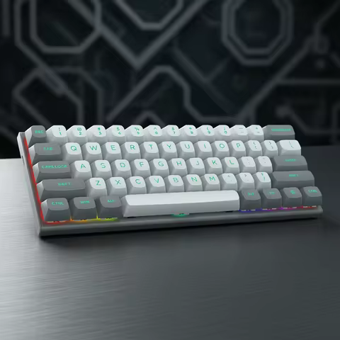 Teclado Mecânico Gamer E-YOOSO Hz-61 RGB 8K RT com Switches Magnéticos, USB Mini com Fio, 61 Teclas, Cabo Destacável para Computador PC Laptop