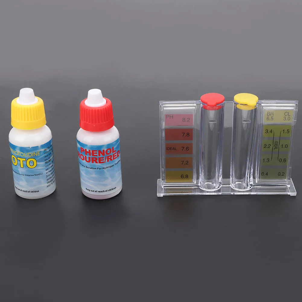 Picture 7: Pool Water Test Kit PH Chlorine Test Indicator Liquid Water Quality Test Accessories Box Swimming Pool Special Test Kit