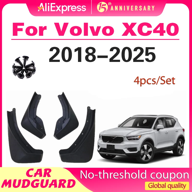 

4pcs Car Mudguards For Volvo XC40 2023 2024 2018-2025 Fender Mud Flap Guard Splash Styline Front Rear Auto Accessories