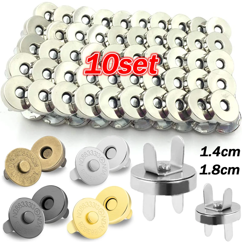 

1/10set Magnetic Snap Button Invisible No-stitch Bag Fasteners Clasps Handbag Purse Crafts Parts Mini Wallet Adsorption Buckles