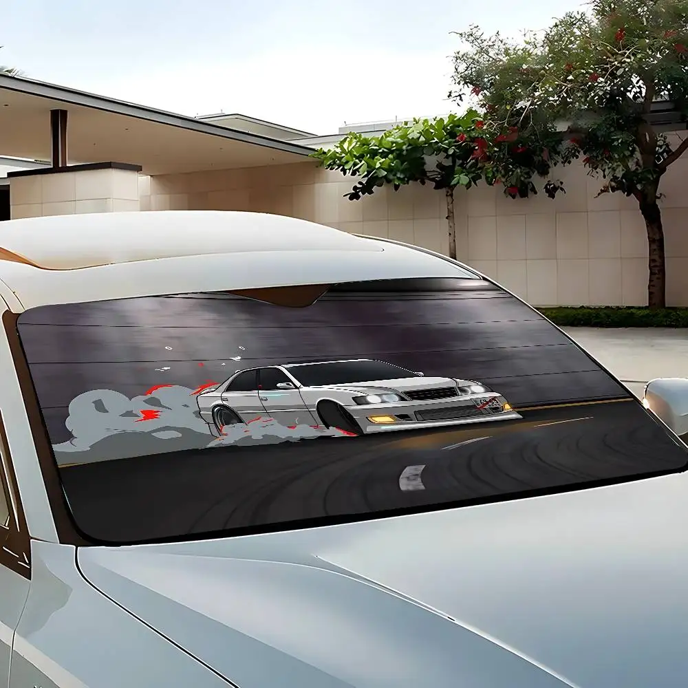 سباق السيارات مظلة السيارات الستائر 130x70 سنتيمتر سيارة ظلة غطاء الزجاج الأمامي UV حماية السيارات قناع اكسسوارات للسيارات #3
