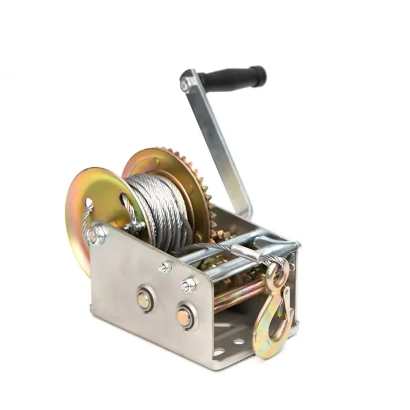2026 Manual Winch Expert 2500LBS Small Manual Hand Winch Trailer Winch with Cable Wire Rope for Boat with 2 Speed