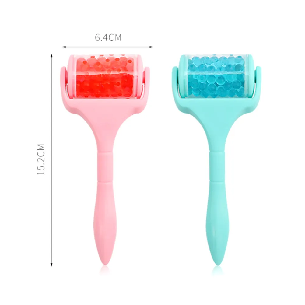 1Pcs Facial Massager Portable Face Beauty Tool Green Handle Transparent Beads Face Lifting Skin Tightening Firming
