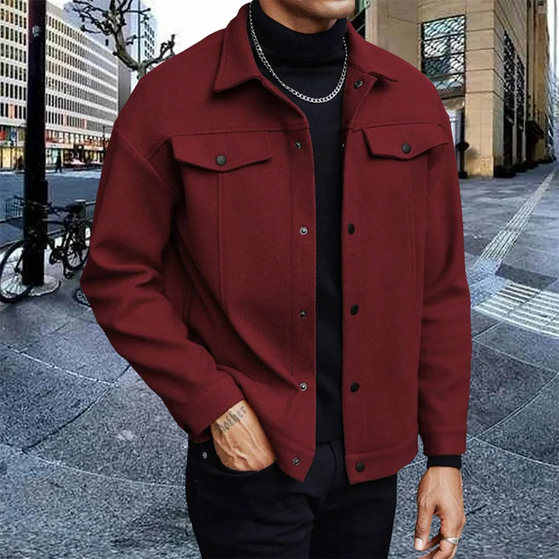 Men's Knit Wool Short Jacket Autumn Winter Casual