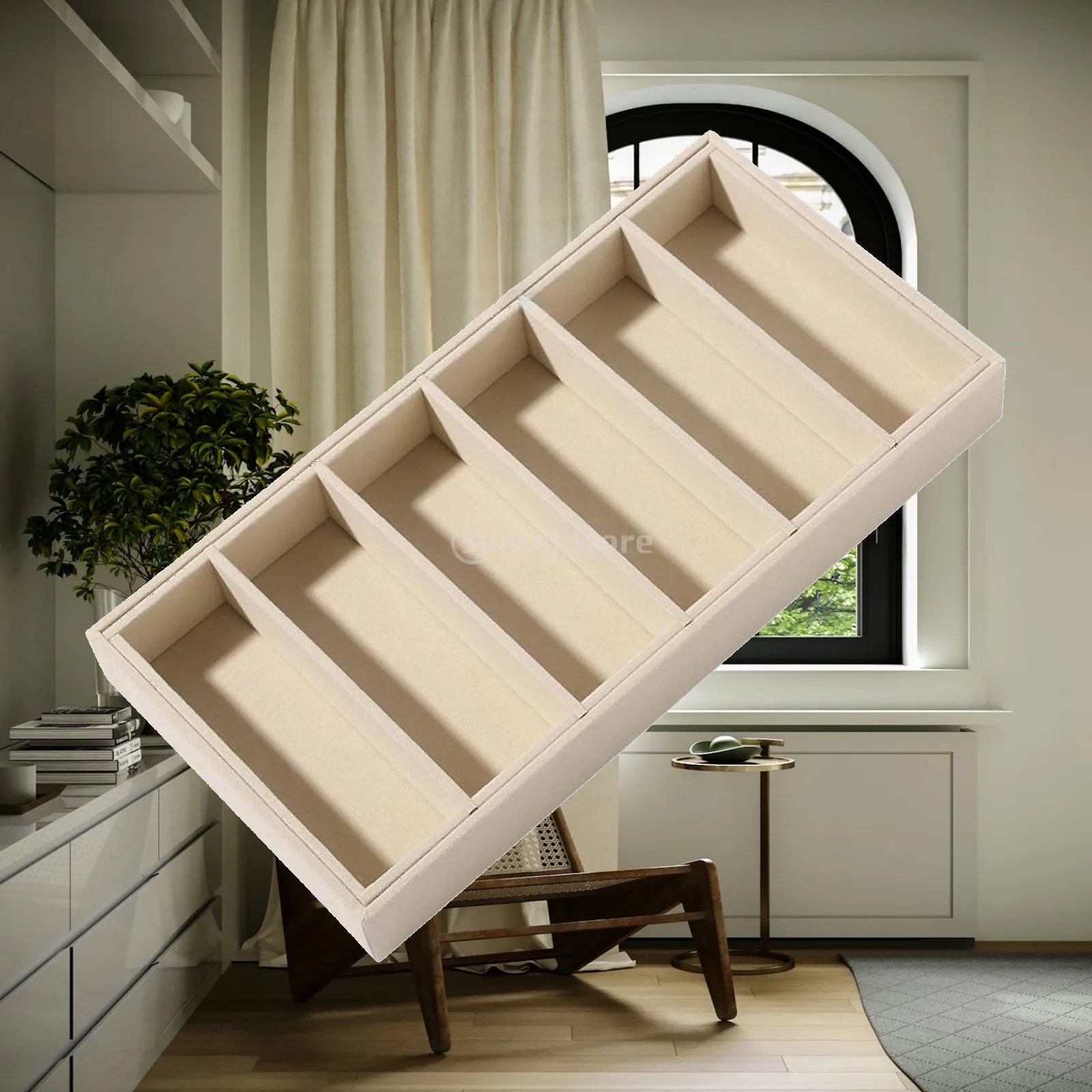 Sunglasses Organizer 6 Grids Large Capacity Stackable Eyeglasses Display Box for Home and Shop Storage
