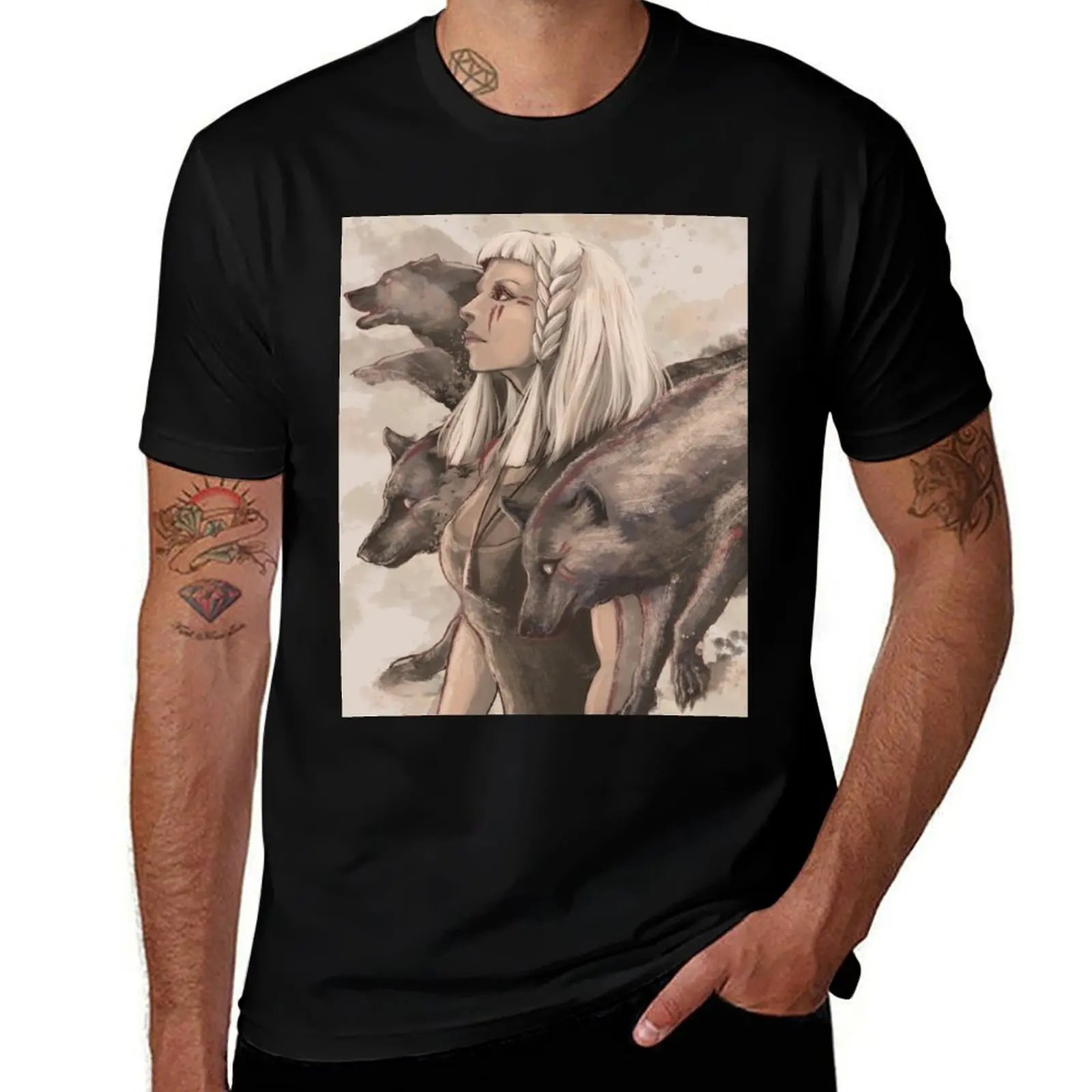 Aurora Running with the Wolves T-Shirt Work Wear Short Sleeve T-Shirt