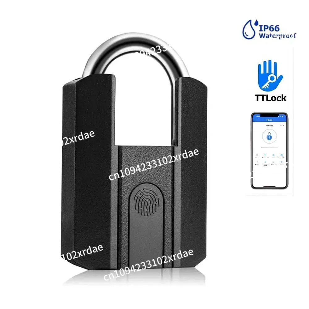 NewTT LOCK Waterproof Smart Intelligent Fingerprint Door Lock Padlock With Key Smart Padlock Rechargeable
