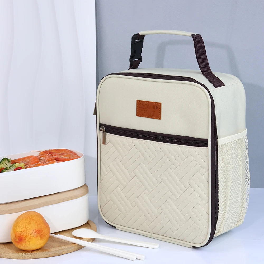 High-Capacity Insulated Oxford Cloth Lunch Bag Portable Handbag Thermal Picnic School Food Container Bento Box Cooler Bags