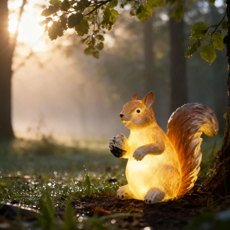 ABLQ Solar Resin House Light Outdoor Waterproof LED Cartoon Ground Plug Light Garden Decoration Lawn Landscape Lamp,B