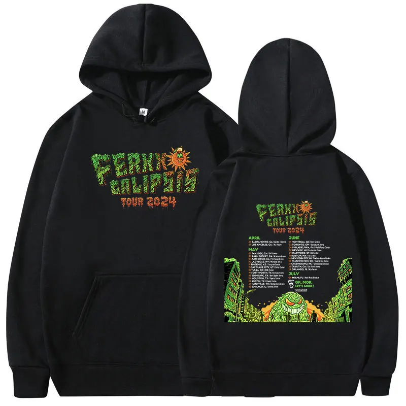 

Feid Ferxxo Ferxxocalipsis 2024 World Tour Hoodies Men Fashion Hip Hop Oversized Sweatshirts Casual Loose Pullovers Streetwear