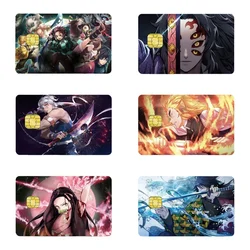 Demon Slayer Anime Bank Credit Cards Kamado Tanjirou Pass Stickers Decoration Waterproof Scratch Resistant Stickers Gifts