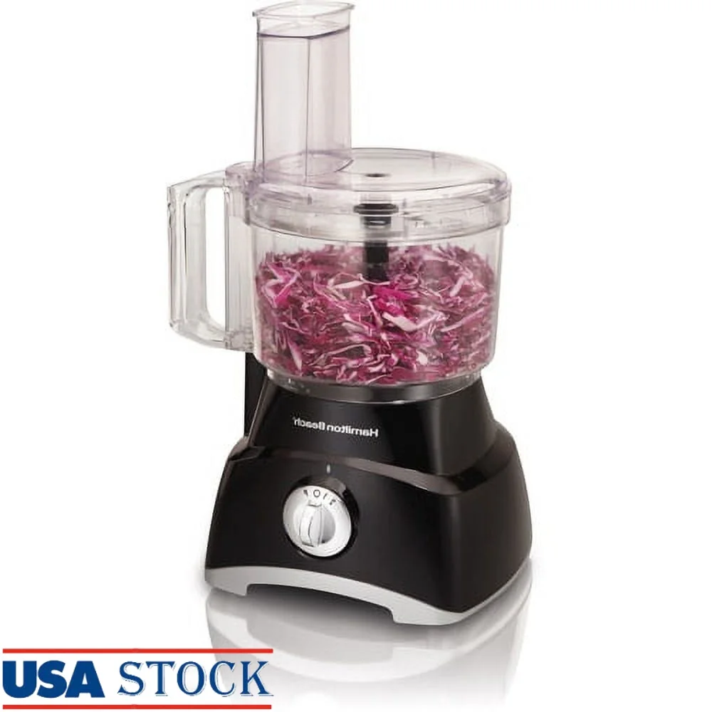 

Top Mount Food Processor 8 Cup Capacity 450W Electric Chopper S Blade Reversible Slicing Shredding Disc Dishwasher Safe Easy