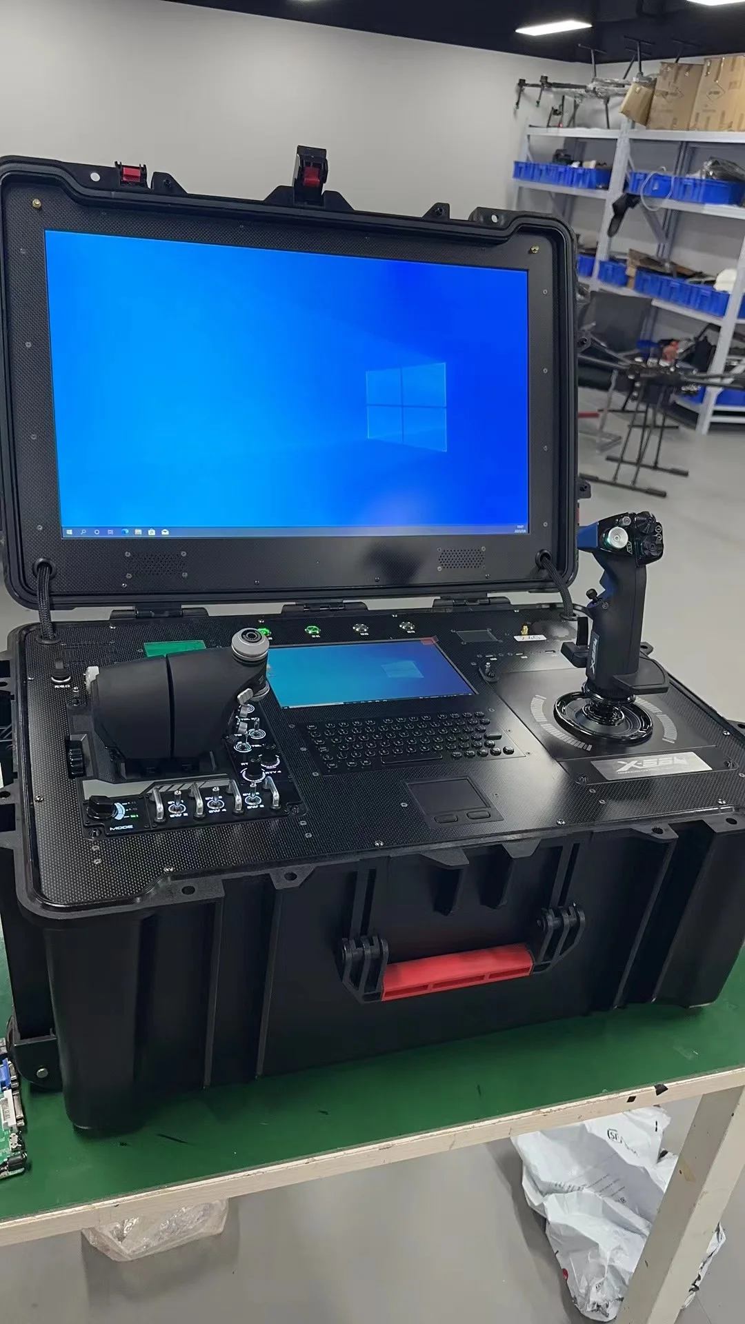Portátil robusto joystick duplo estação de controle à terra drone uav controle remoto de longo alcance à prova dwaterproof água brilhante drones acessórios
