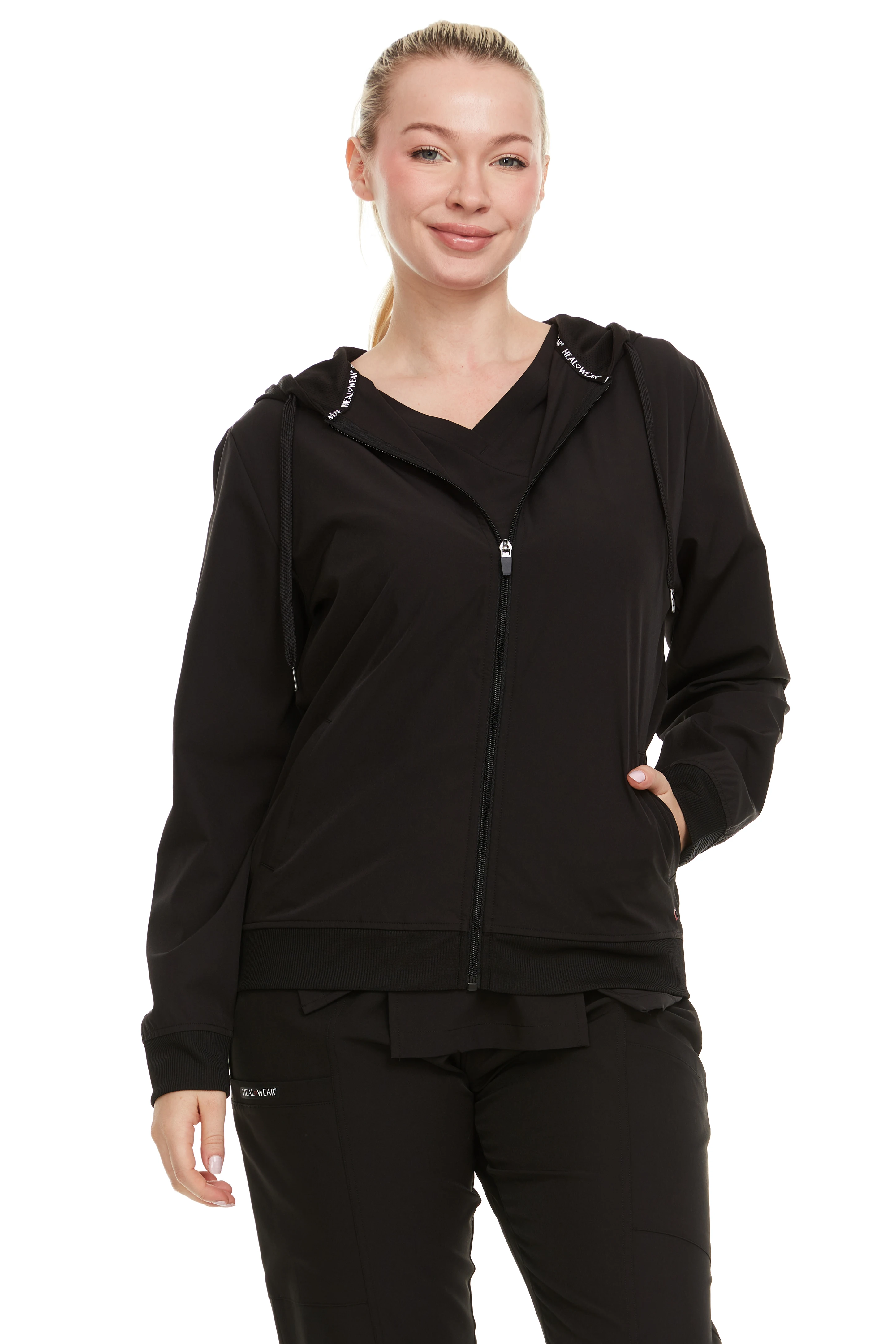 شفاء + ارتداء-سترة فرك نسائية بسحاب أمامي ، جيوب متعددة خالية من التجاعيد والتجاعيد ، 4