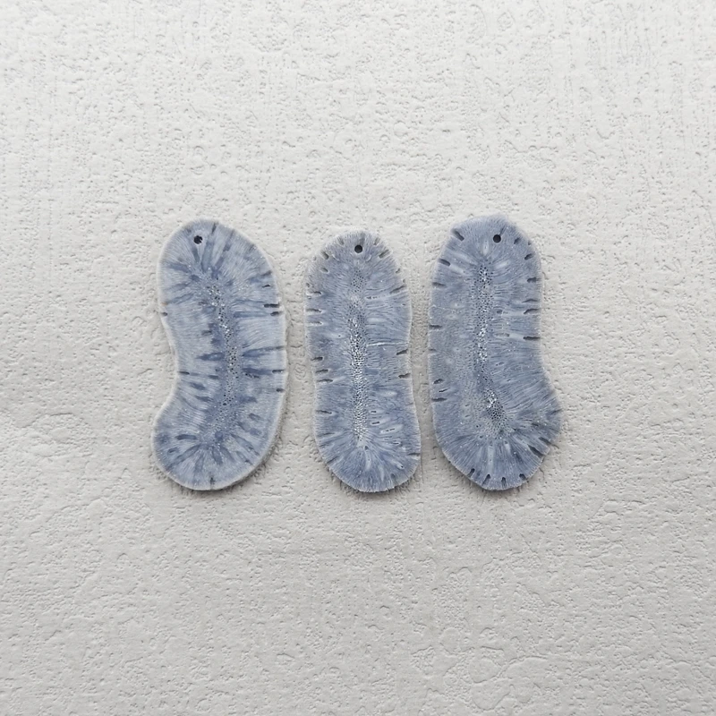 

3 шт. натуральные синие полудрагоценные бусины-подвески Cora Nugget 32x17x3 мм 38x23x3 мм 9,9 г для женщин, изготовление ювелирных изделий