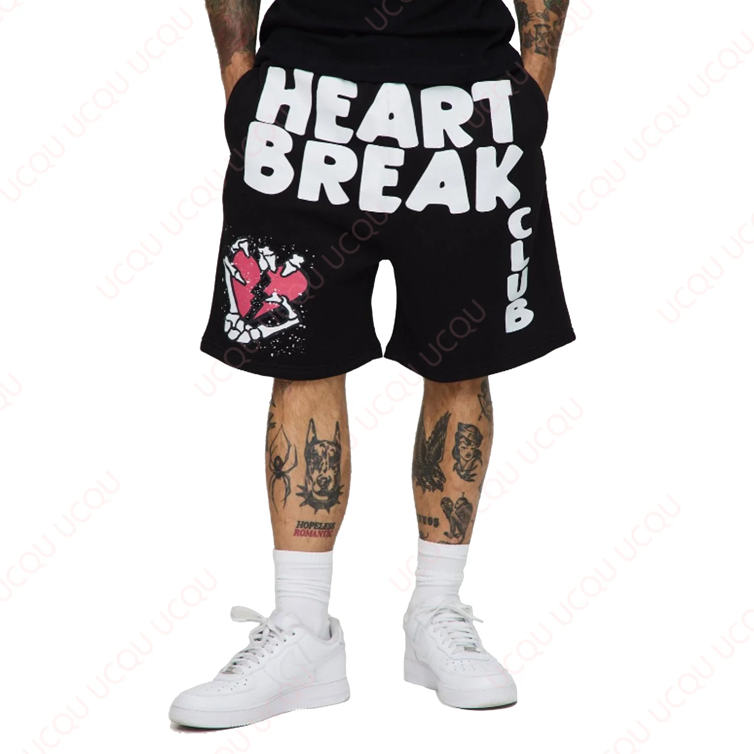 

Black Heart Break Club Jersey Shorts Fashion Beach Shorts Summer Loose Luxury Swimwear Adults and Kids Sports Shorts