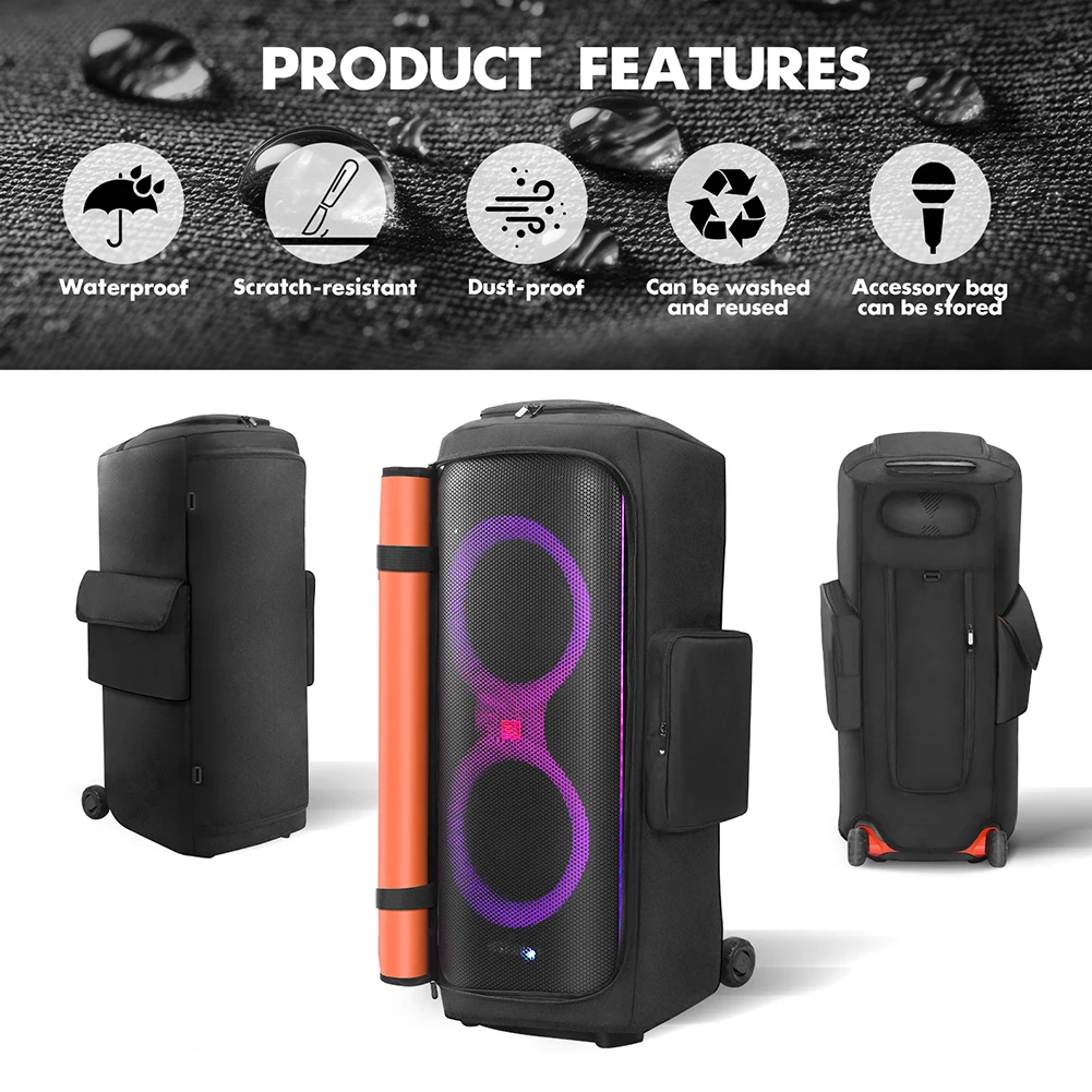 غطاء حمل مكبر الصوت المضاد للانزلاق مبطن المتكلم الغطاء الواقي ارتداء مقاومة الوجهين المتكلم حقيبة التخزين ل JBL صندوق الحفلات 710 #5